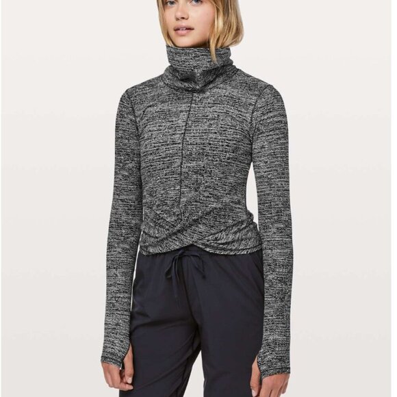 lululemon athletica Tops - Lululemon Melodic Movement Long Sleeve Twillines White Black